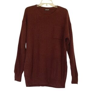 Alifu Maroon Tunic Long Sweater Women's Large